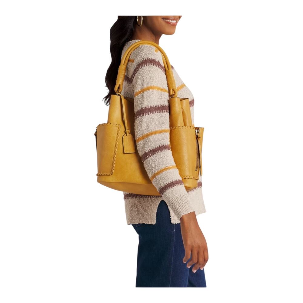 Malibu Skye Koren Shoulder Bag Yellow NWT Faux Leather